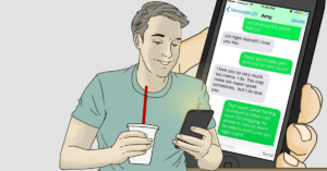 text chemisty with guy on phone