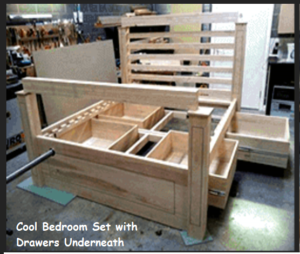 Handmade wooden bedroom set with drawers with Ted's Plans